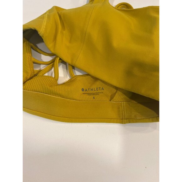 Athleta Womens Yellow Strappy Sports Bra Size S - Picture 3 of 6